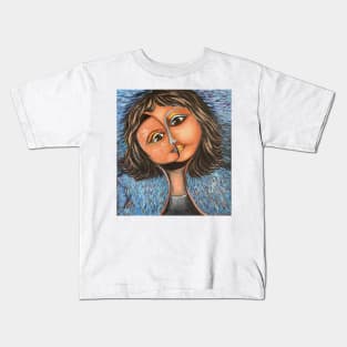 Woman Portrait | Expressionist Art Work Kids T-Shirt